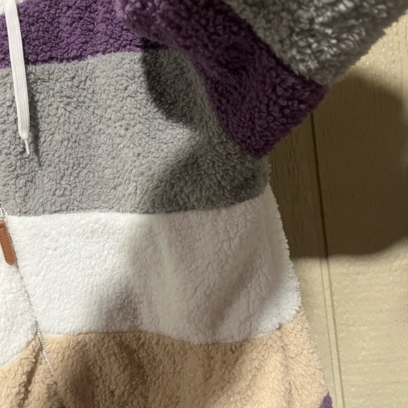 Colorblock Sherpa Zip-Up Jacket - Picture 5 of 10